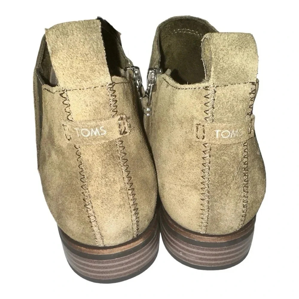 🆕 Toms Reese Taupe Military Olive Suede Ankle Boot size 7.5 - Picture 5 of 11